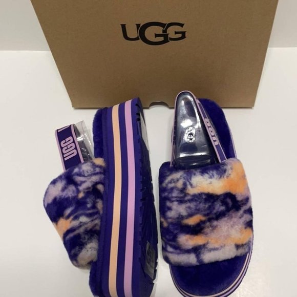 UGG Shoes - Brand New UGG DISCO MARBLE FLUFF SLIDES SLIPPER / SANDALS